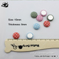 15mm Semicircle Polka-dot Printing Covered Buttons Flatback Fabric Button Accessories for Craft